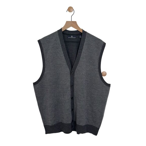 Hart Schaffner Marx Men's Extra Fine Merino Wool Button Down Sweater Vest XL - Picture 1 of 3